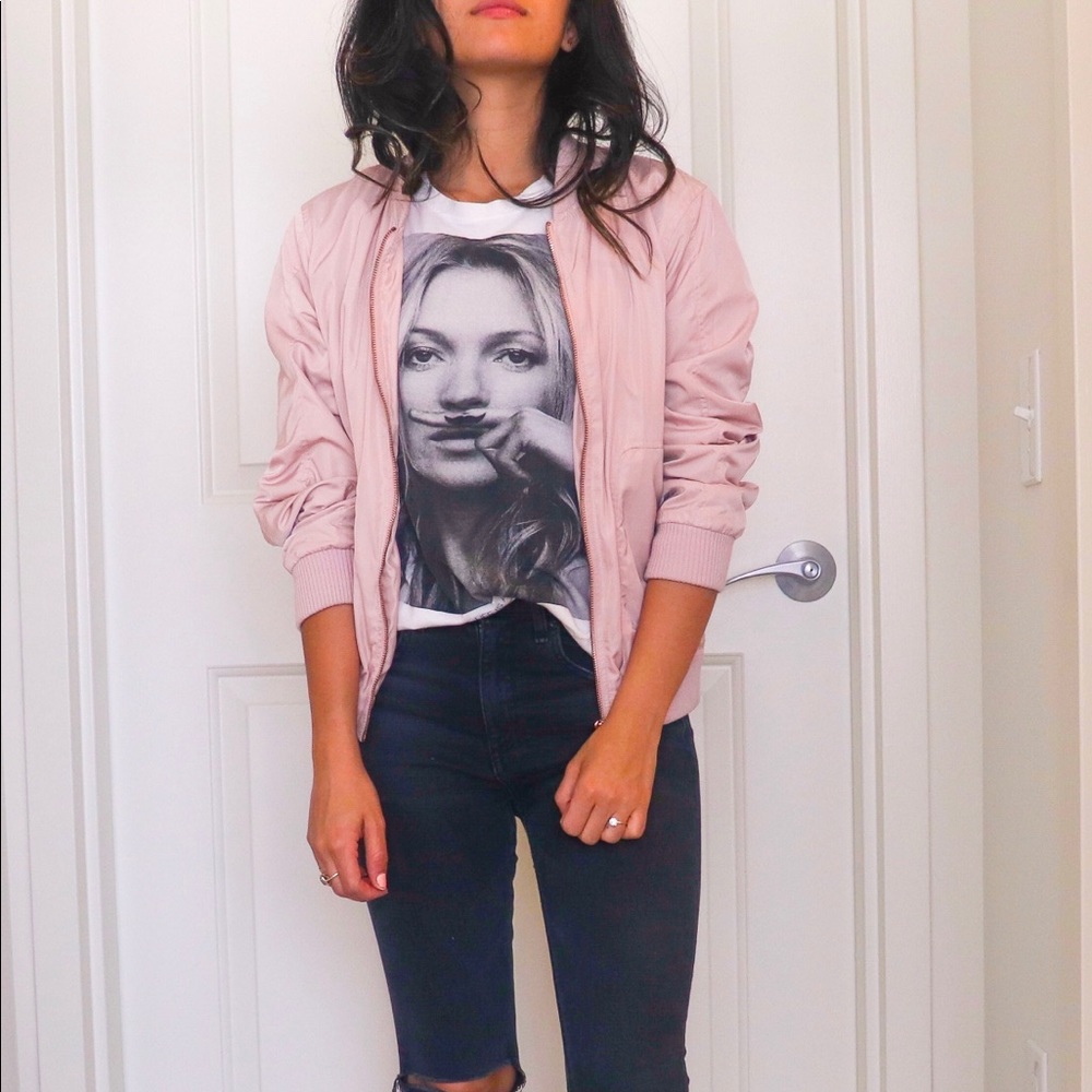 Anthropologie Pink Bomber Jacket